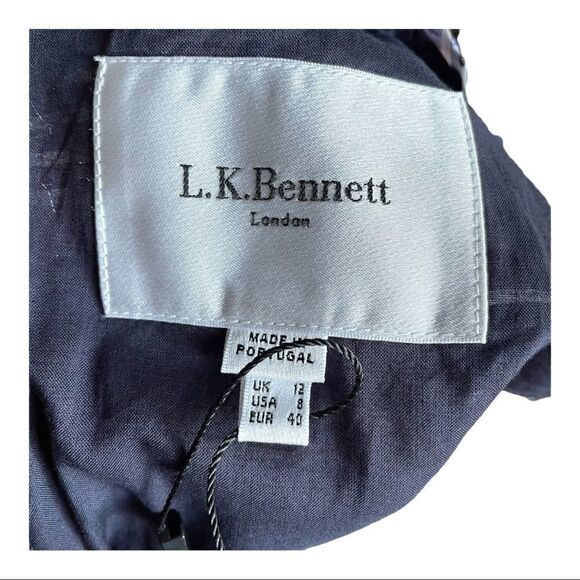 NEW L.K. Bennett Occa A Line Dress Empire Waist Sheer Pink Floral Women 8 - Picture 8 of 9